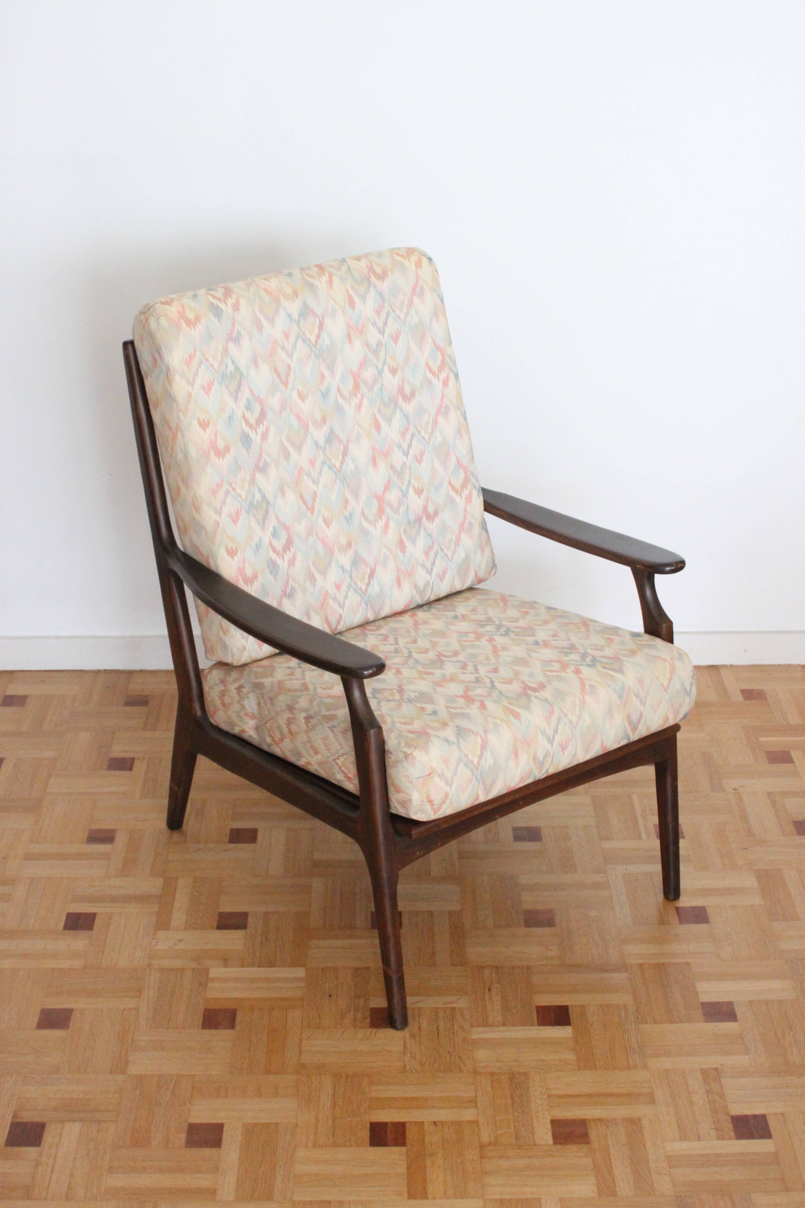 Fauteuil relax vintage en bois de style scandinave, 1950
