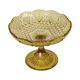 Art Deco Amber Depression Glass Tall Fruit Bowl 17cm