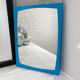 Blue plastic barber mirror made in France vintage