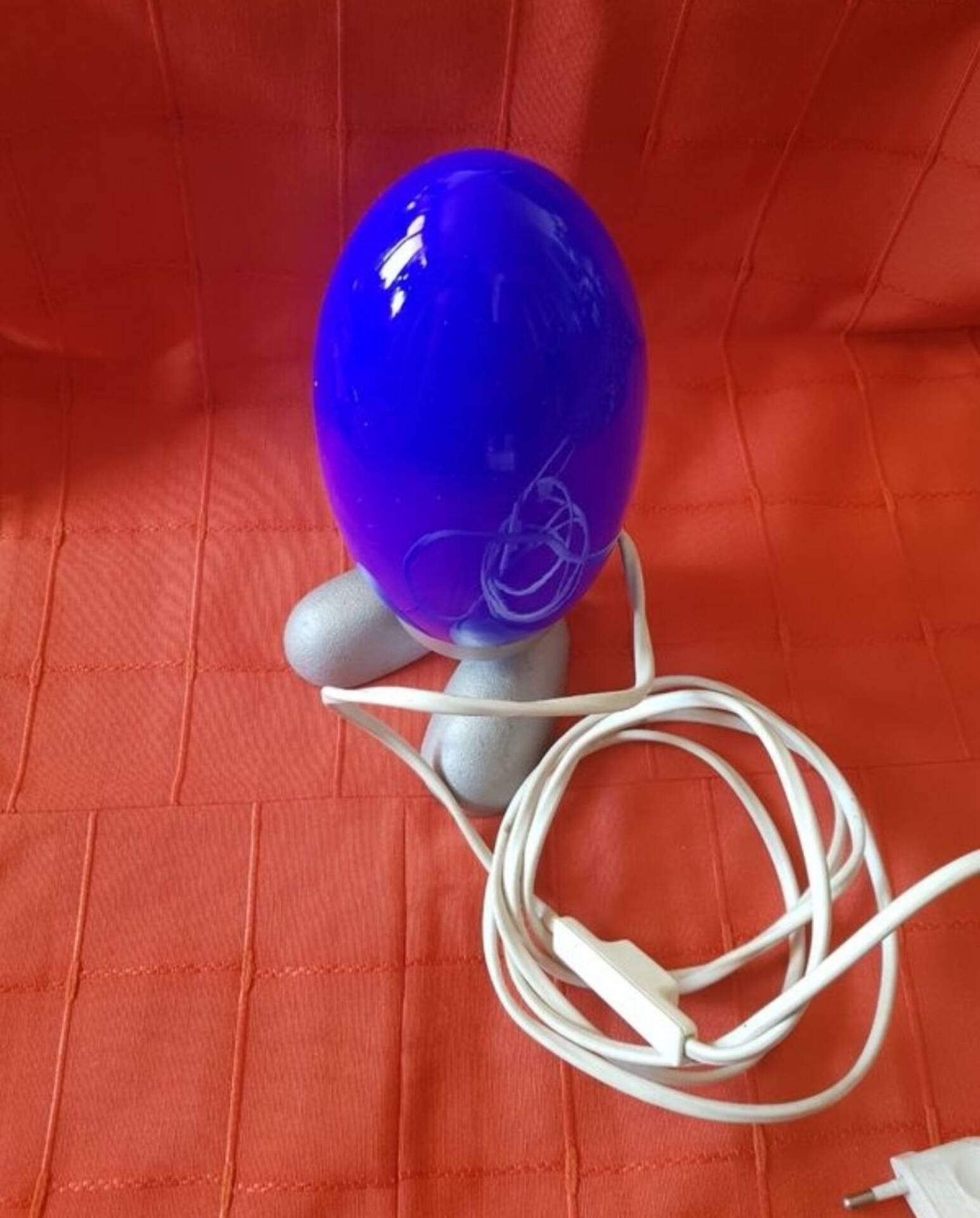 Table lamp. cobalt blue ovoid. creator tatsuo konno.