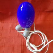 Table lamp. cobalt blue ovoid. creator tatsuo konno.
