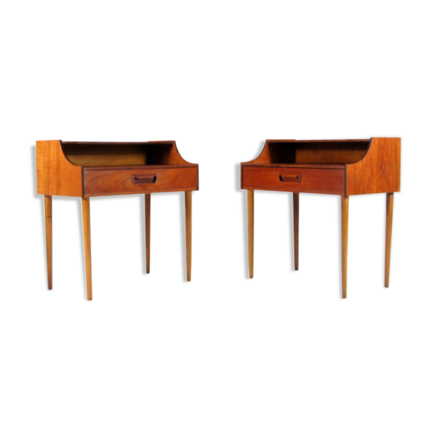 Pair of vintage Danish modern teak bedside tables