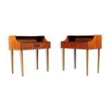 Pair of vintage Danish modern teak bedside tables