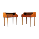 Paire de tables de chevet en teck moderne danois vintage