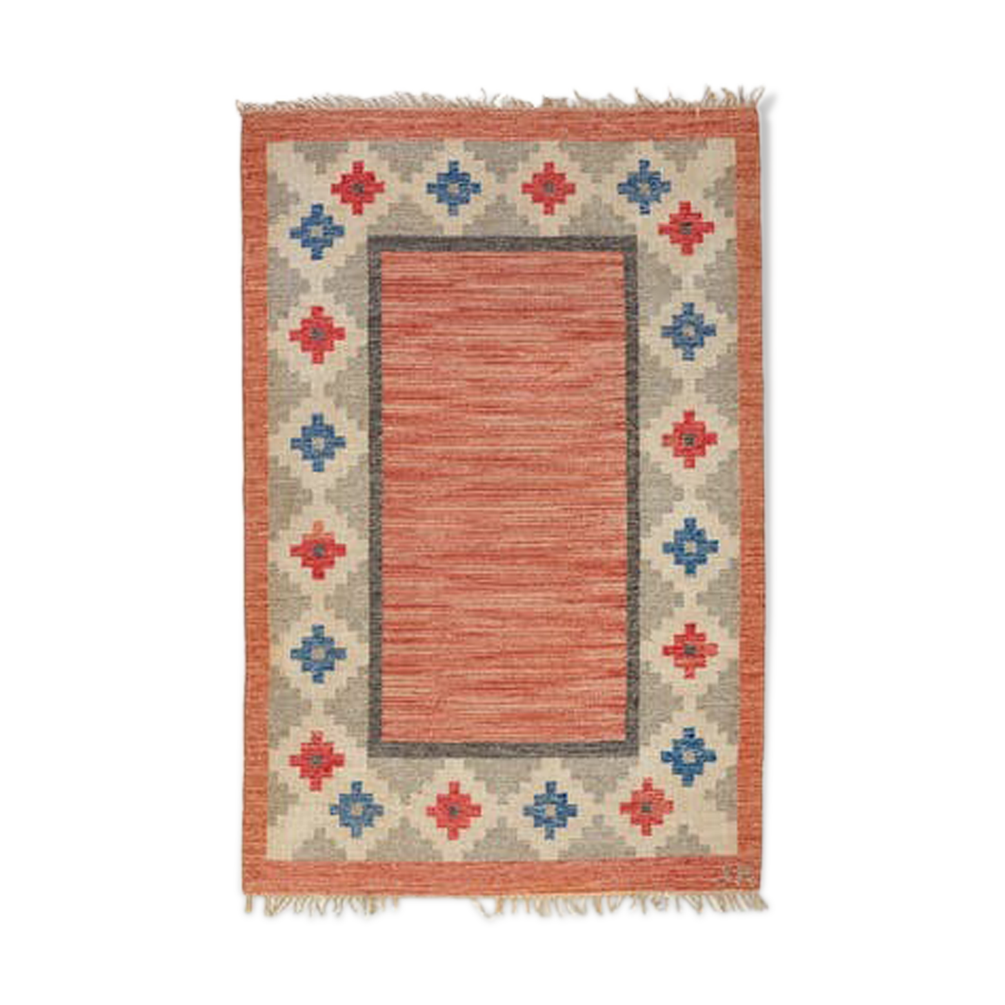 Scandinavian mid-century rug, signed 200 x 132 cm