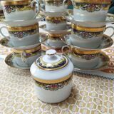 Cups and sugar bowl porcelain Limoges