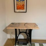 Sewing machine and pink marble table