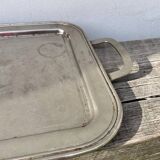 Rectangular silver metal tray