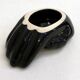 Empty pocket dish Hand 1980s in black earthenware