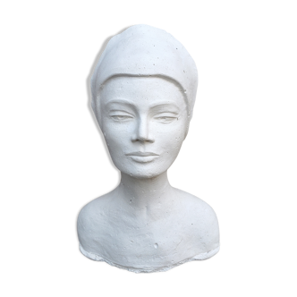 Woman bust in plaster