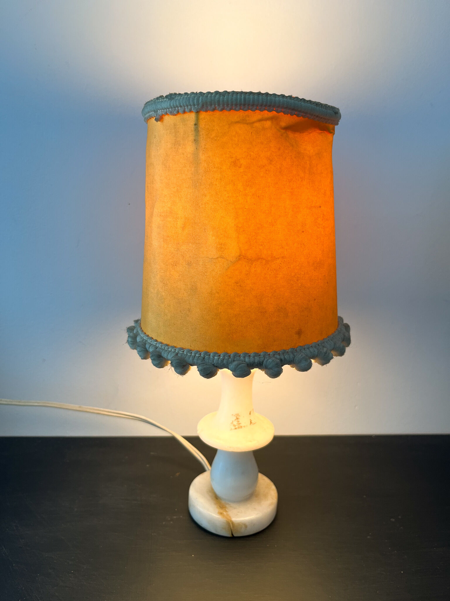Pair of vintage albatre lamps