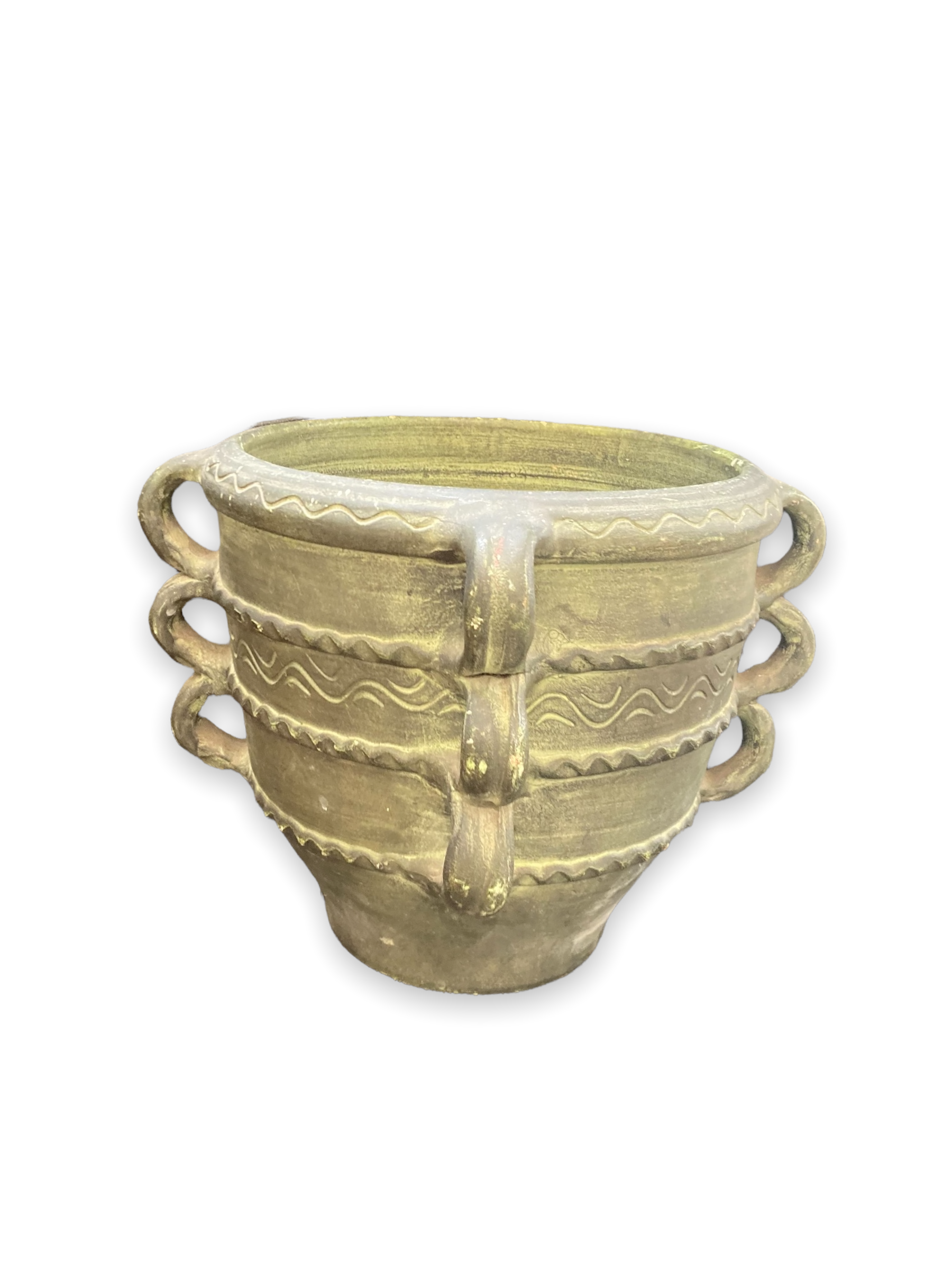 Terracotta pot cache patina bronze