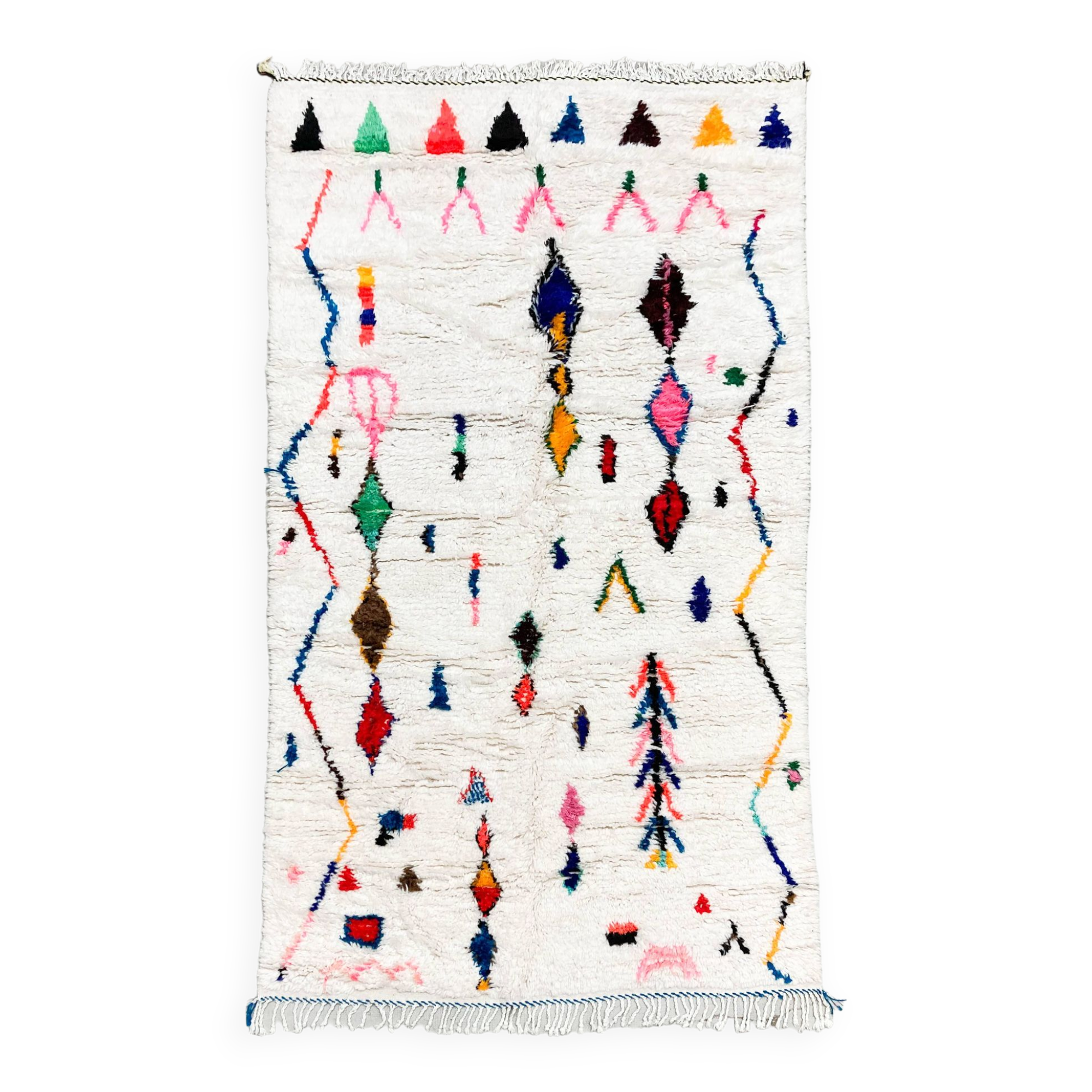 Azilal Moroccan Berber rug with colorful patterns 2.50x1.39m