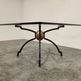 Peter Ghyczy iron and brass coffee table