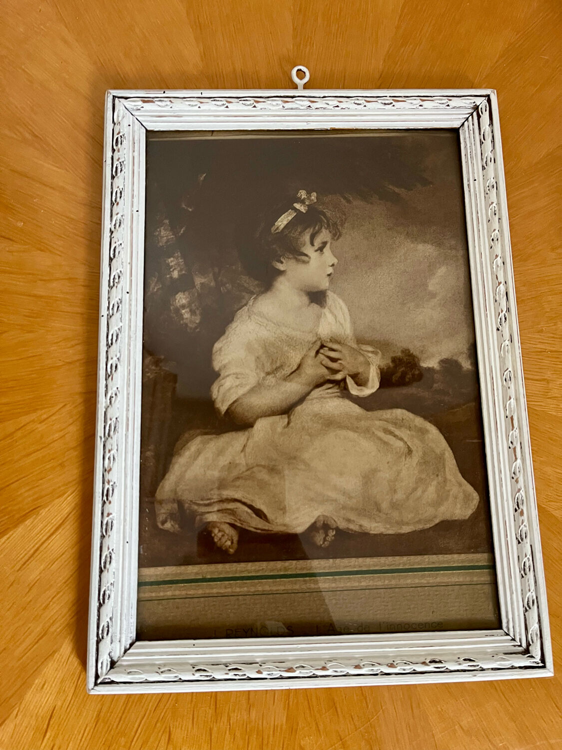 Antique print framed The Age of Innocence J.Reynolds