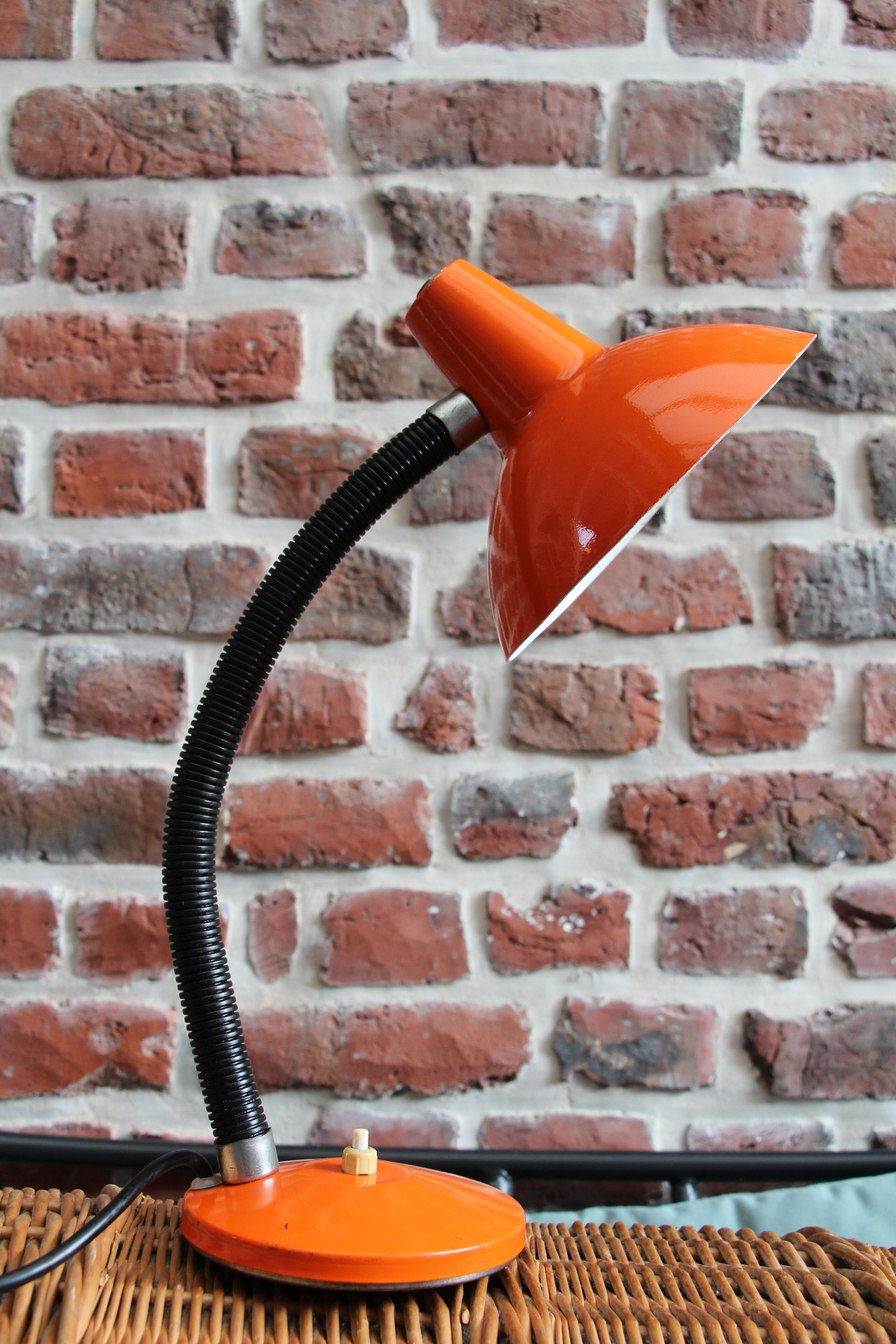 Desk lamp aluminor orange 70's