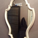 Miroir style Louis XV patine gris clair 43x69cm