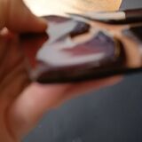 Vintage red and gold enamel wall cross on copper, Atelier Chehab