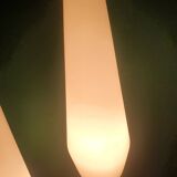 Large double lighting vintage opaline table lamp
