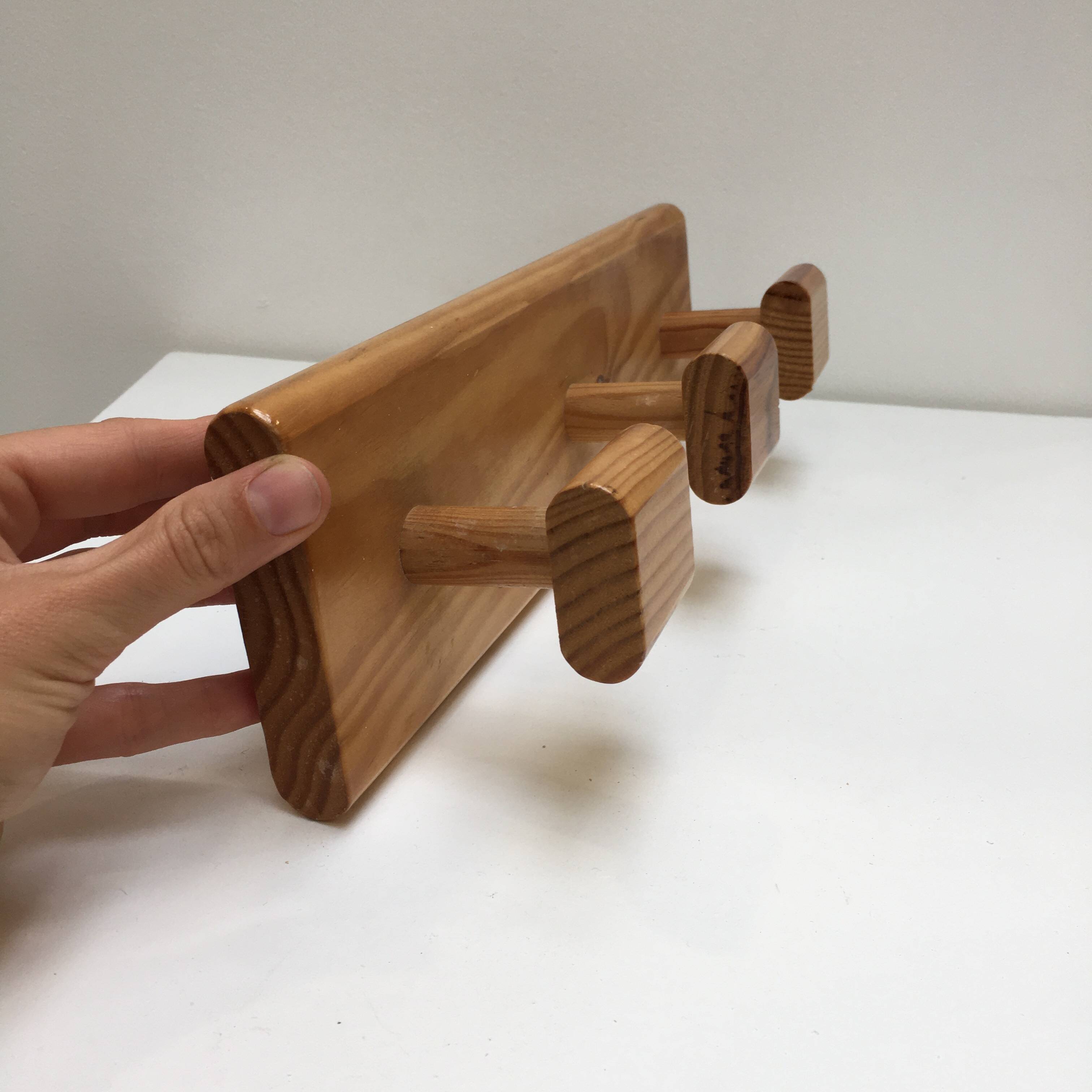 Modernist pine coat rack
