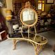 Bamboo, rattan and mirror dressing table with lighting in the style of Audoux-Minet, 1960s.