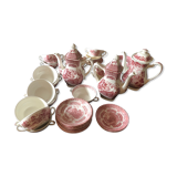 English tea service in pink faience