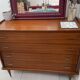 Commode vintage 4 tiroirs pieds compas simmob (années 1960/1970)