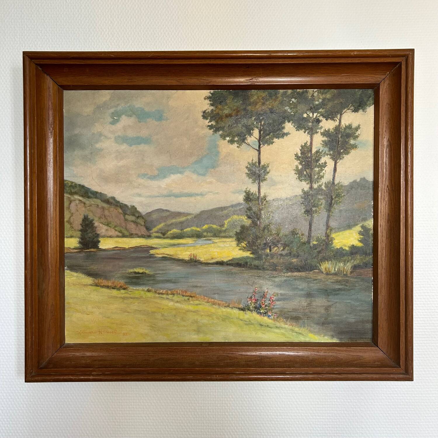 Large old signed painting