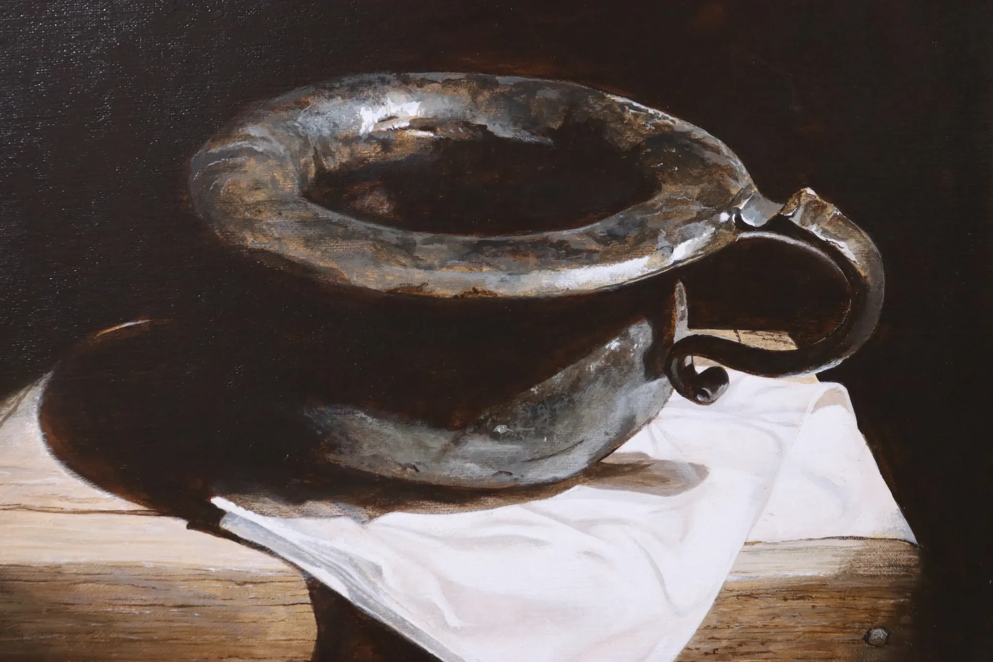 Still life with pewter chamber pot – Marjolein van den Berg, c. 2011