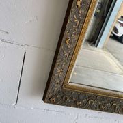 Miroir vintage en or gris