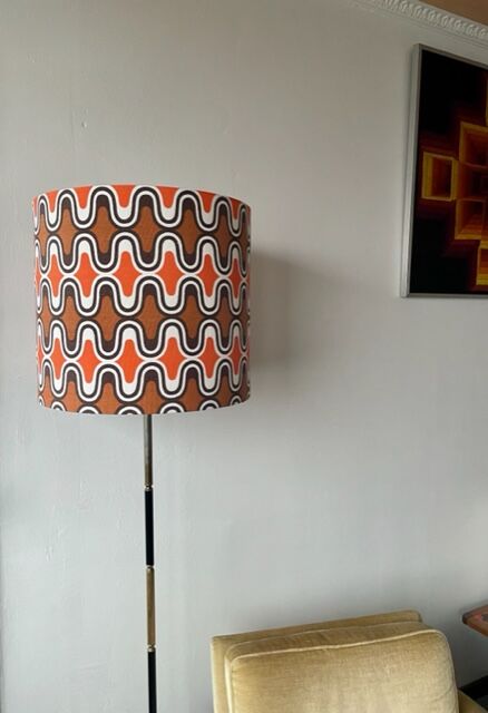 Lampshade novaline h40 d35 fabric 1970