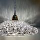 Vintage aabt-jour pendant lamp in molded glass