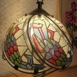Tactile tiffany style table lamp - vintage