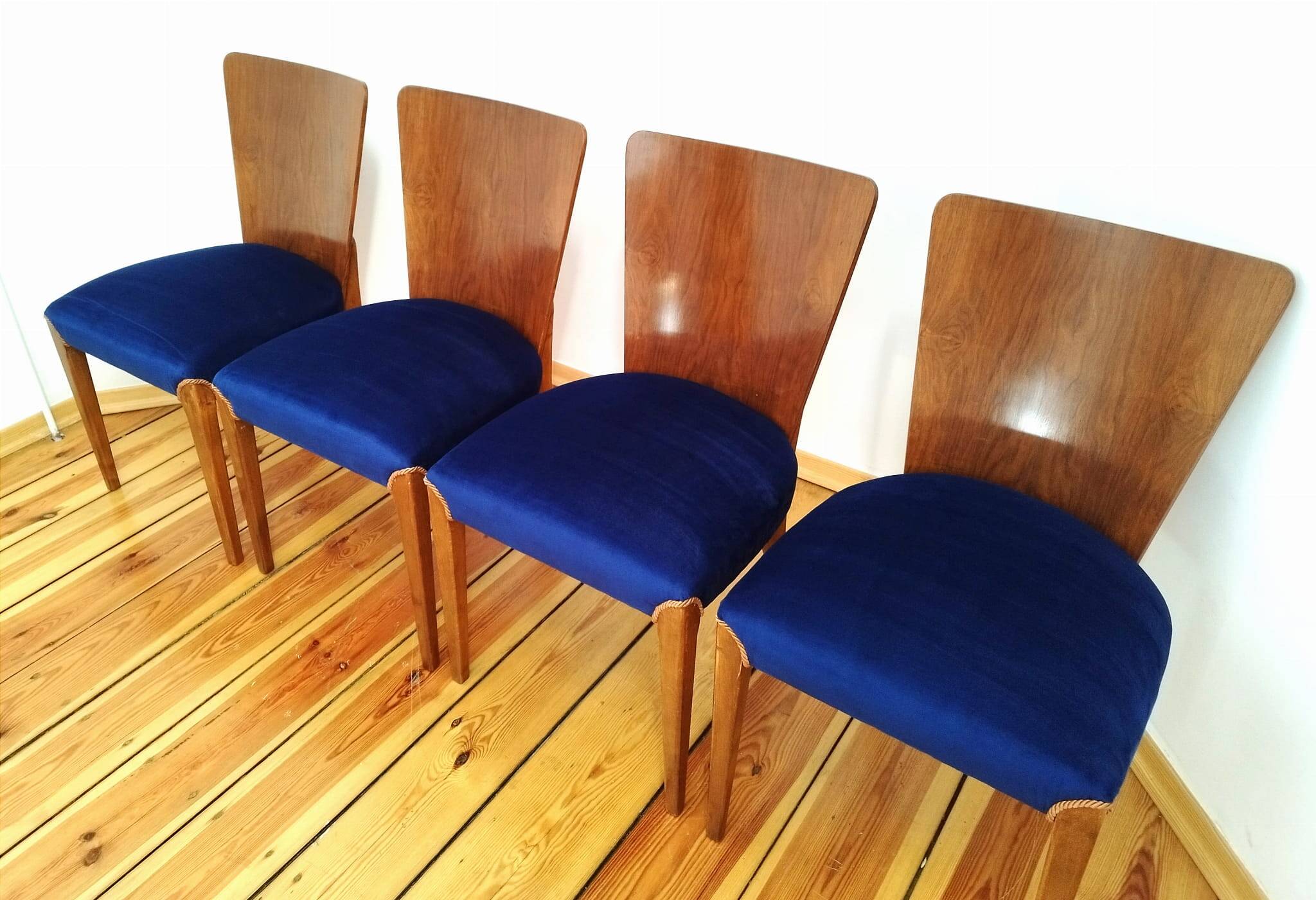 H-214 Chairs attributed by Jindřich Halabala for Up Zavody, 1950s, Set of 4