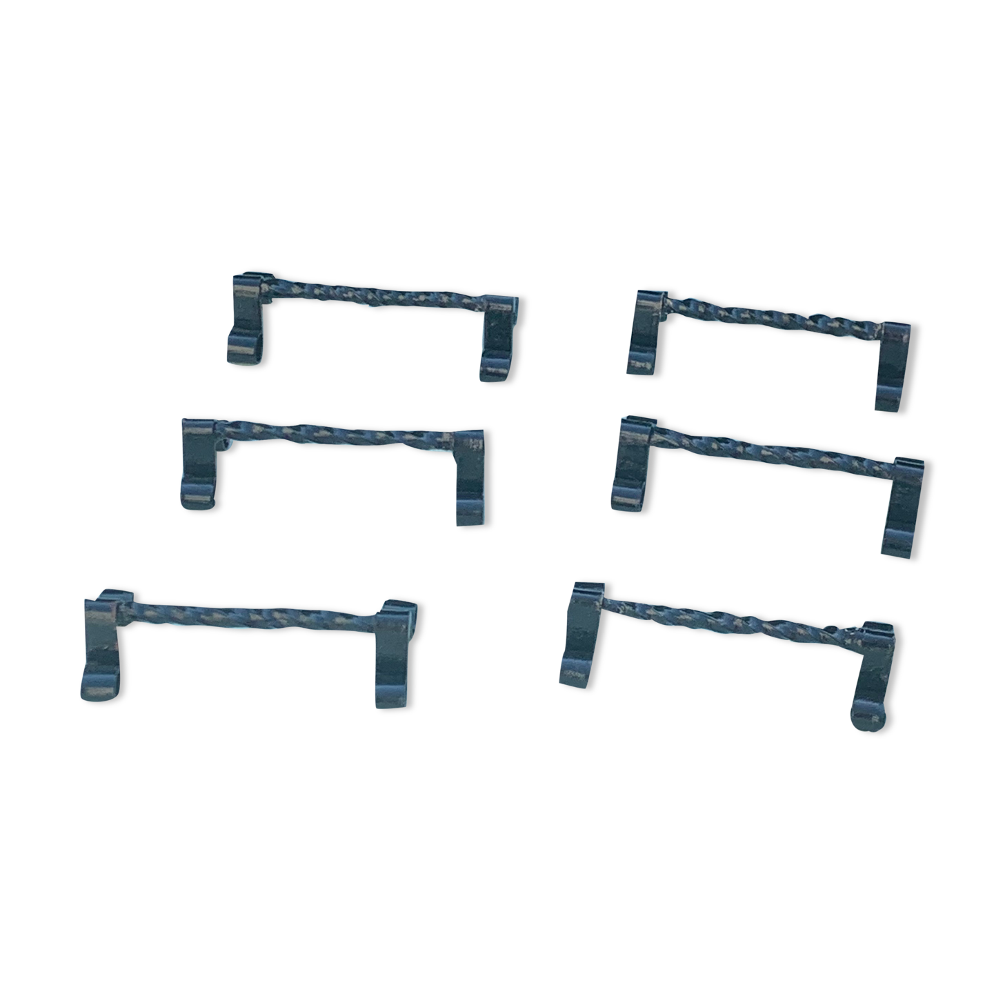 6 knife holders in vintage black wrought iron