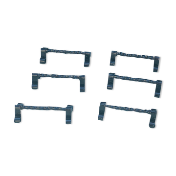6 knife holders in vintage black wrought iron