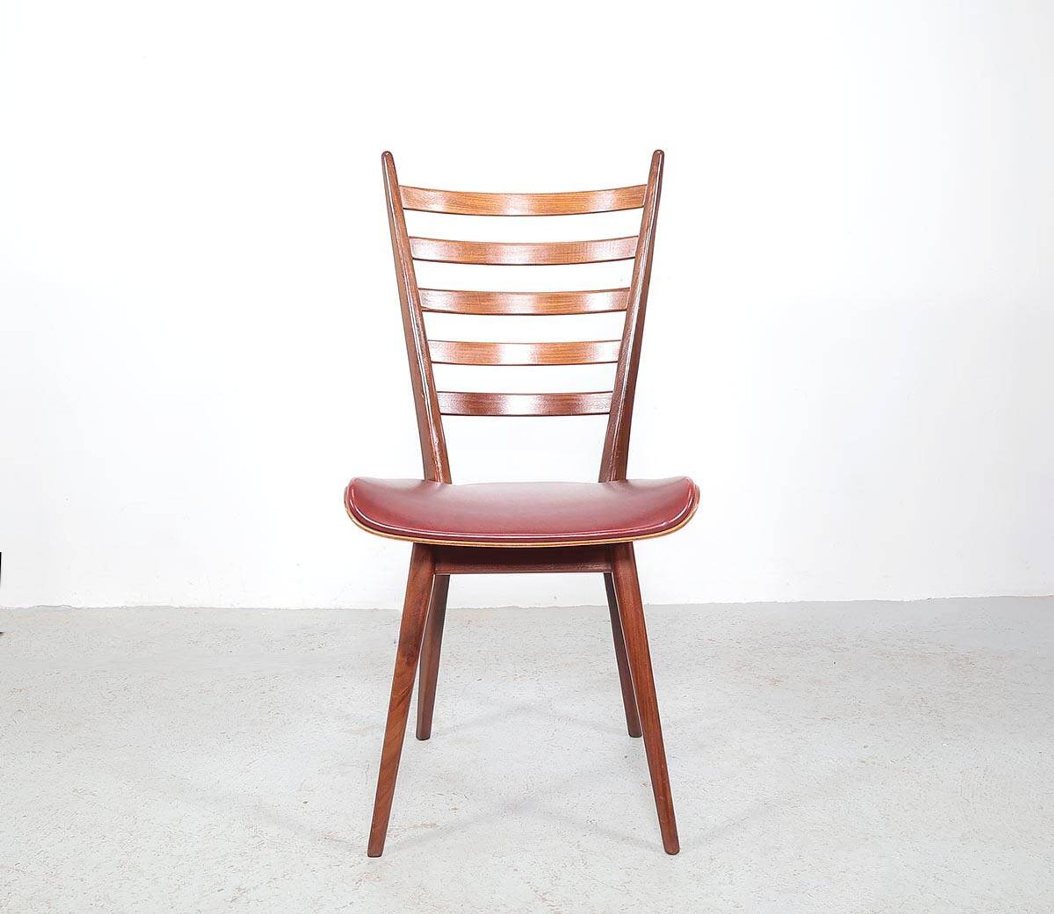 Vintage teak wooden ladder chairs, 1960s