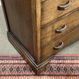 Commode anglaise Art déco en chêne des années 1950