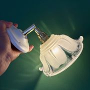 Vintage frosted glass lampshade wall light