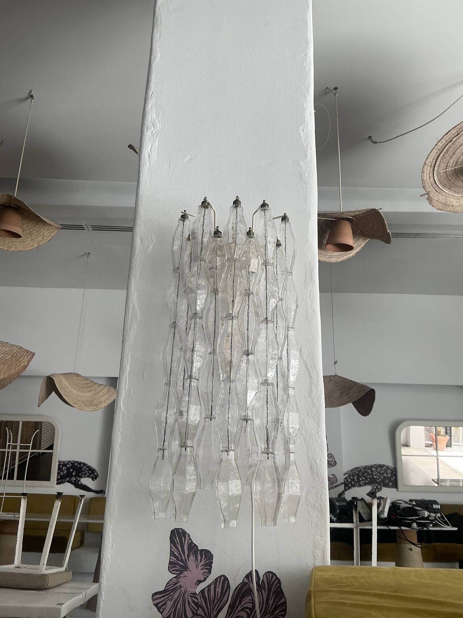 Pair of vintage Italian wall lights from the 60s by designer Carlo Scarpa.