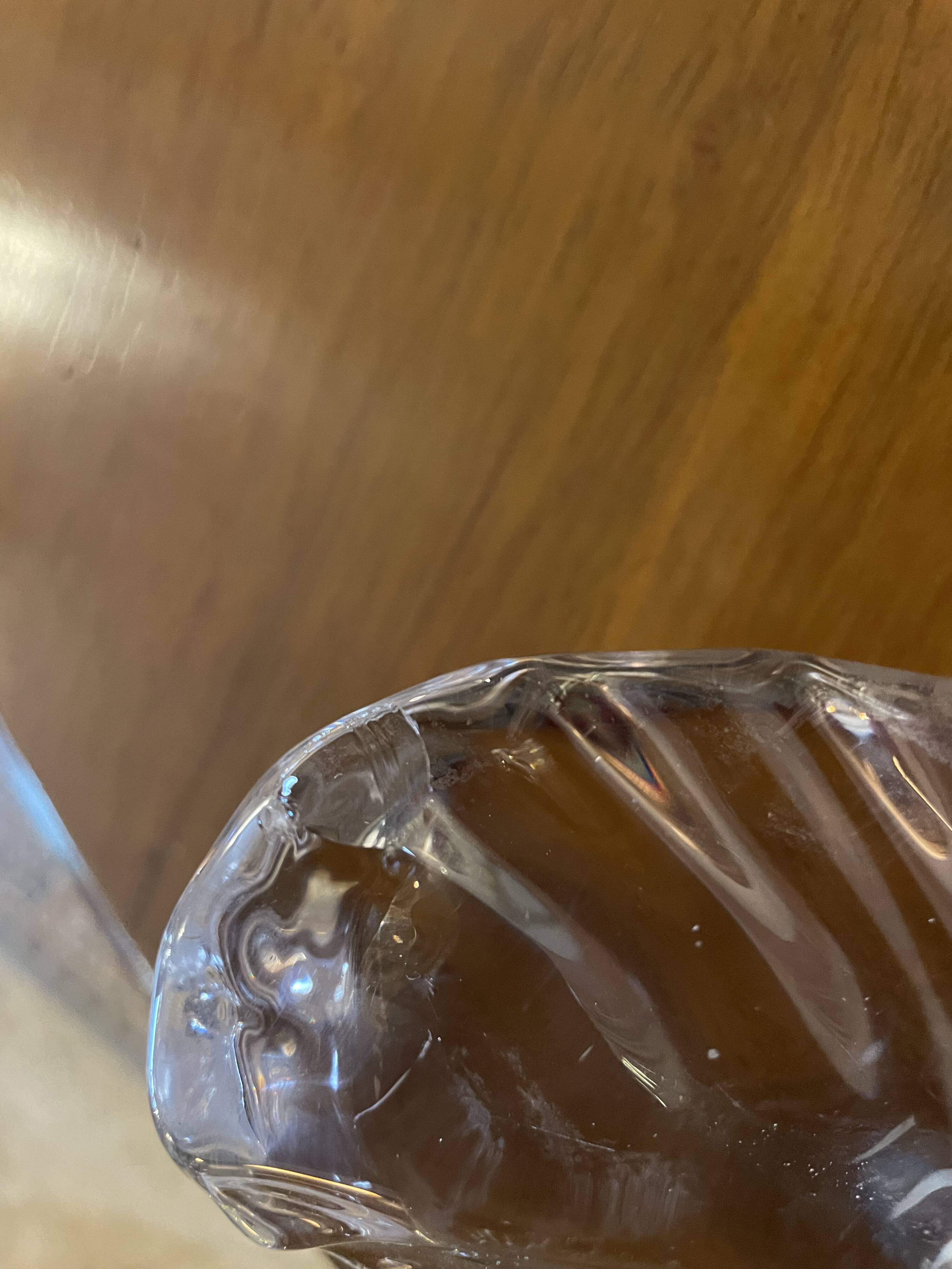 Bougeoirs, centre de table (lot de 2) verrerie de Vannes "Le chatel" 1970'S