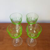 4 Val Saint Lambert glasses in Ouraline