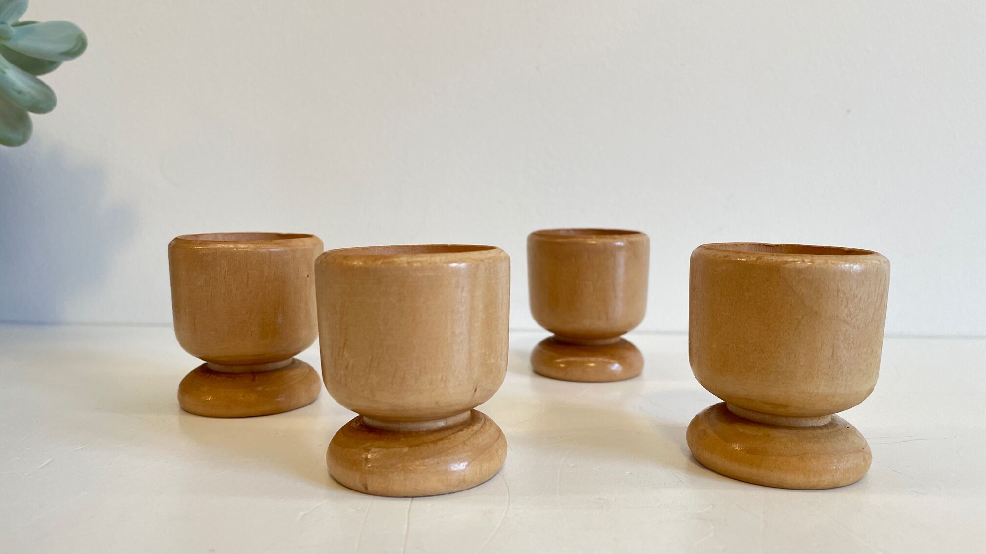 Coquetiers En Bois De Hêtre Naturel - Lot De 4 - Diamètre 4cm Hauteur 5cm - Pour Œufs De Pâques Ou Décoration