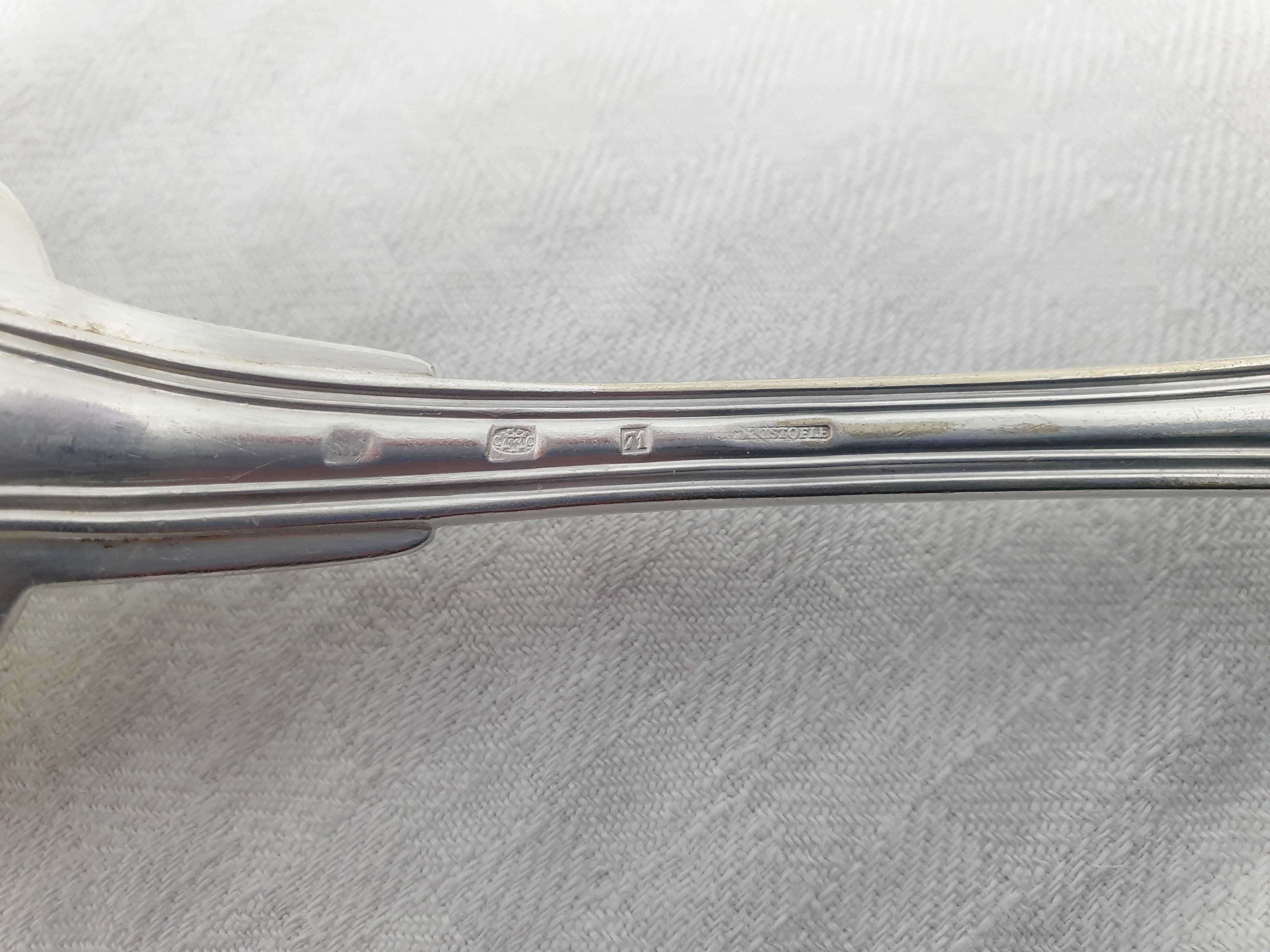 Six cuillères de table ancienne Christofle métal argenté