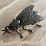 Vintage brass fly ashtray