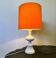 Midcentury Ceramic Danish Table lamp with Orange Shade, 1970s. Denmark