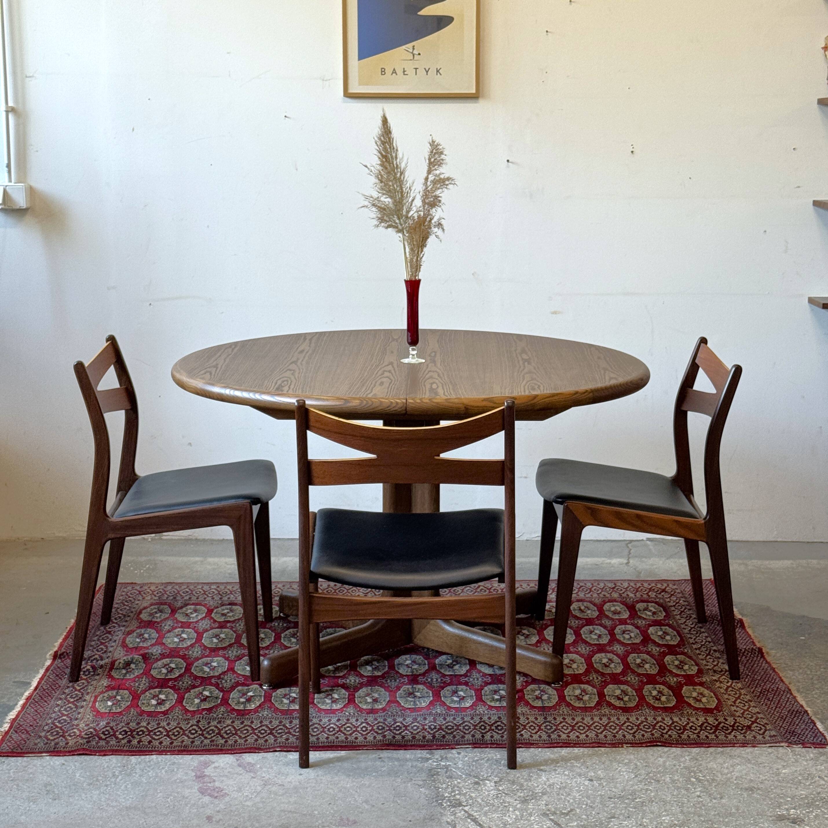 Extendable oak table, Lübke, Germany, 1960s/1970s, vintage