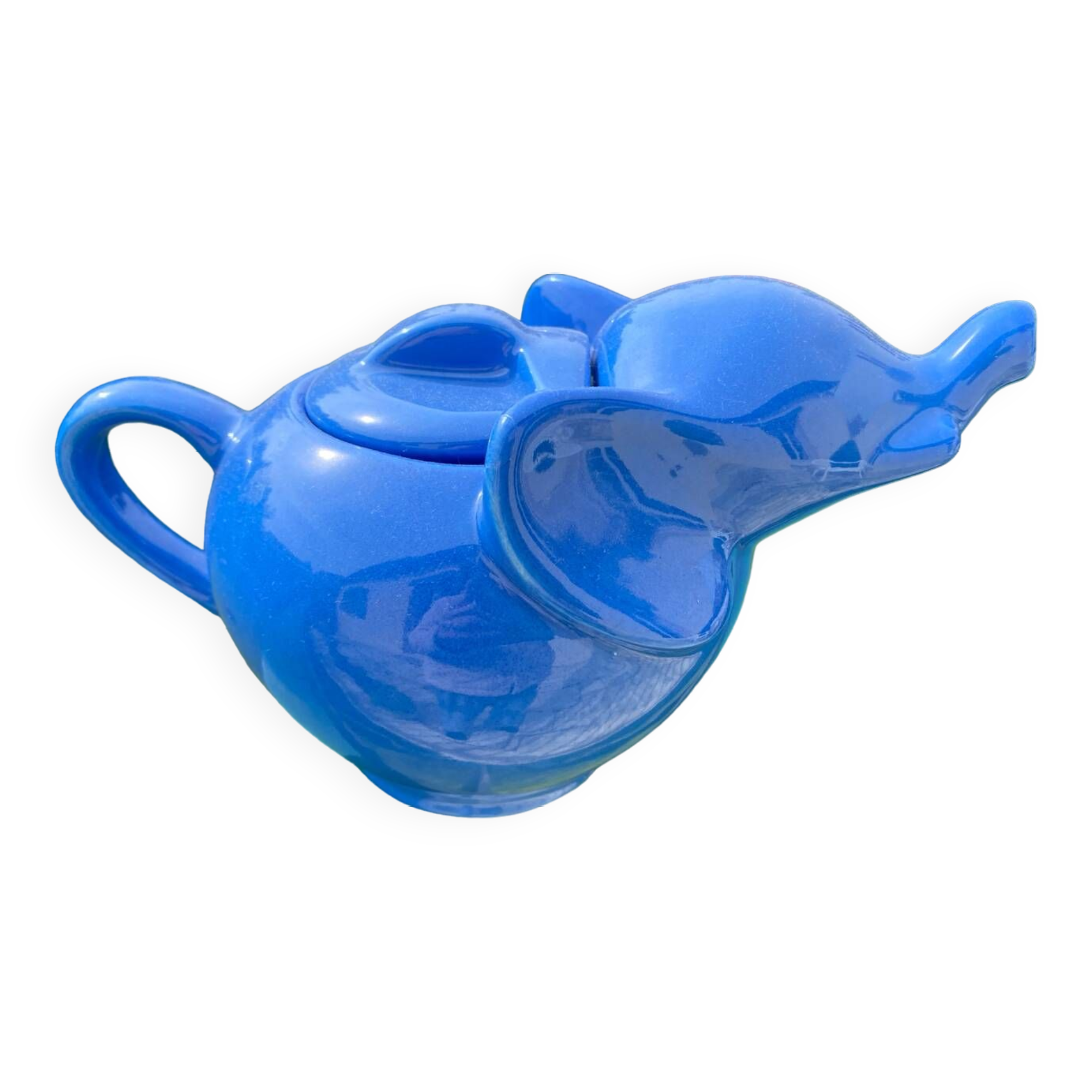 Theiere éléphant bleue vintage