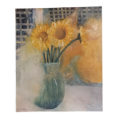Peinture bouquet de tournesol signé Michèle Danfossy