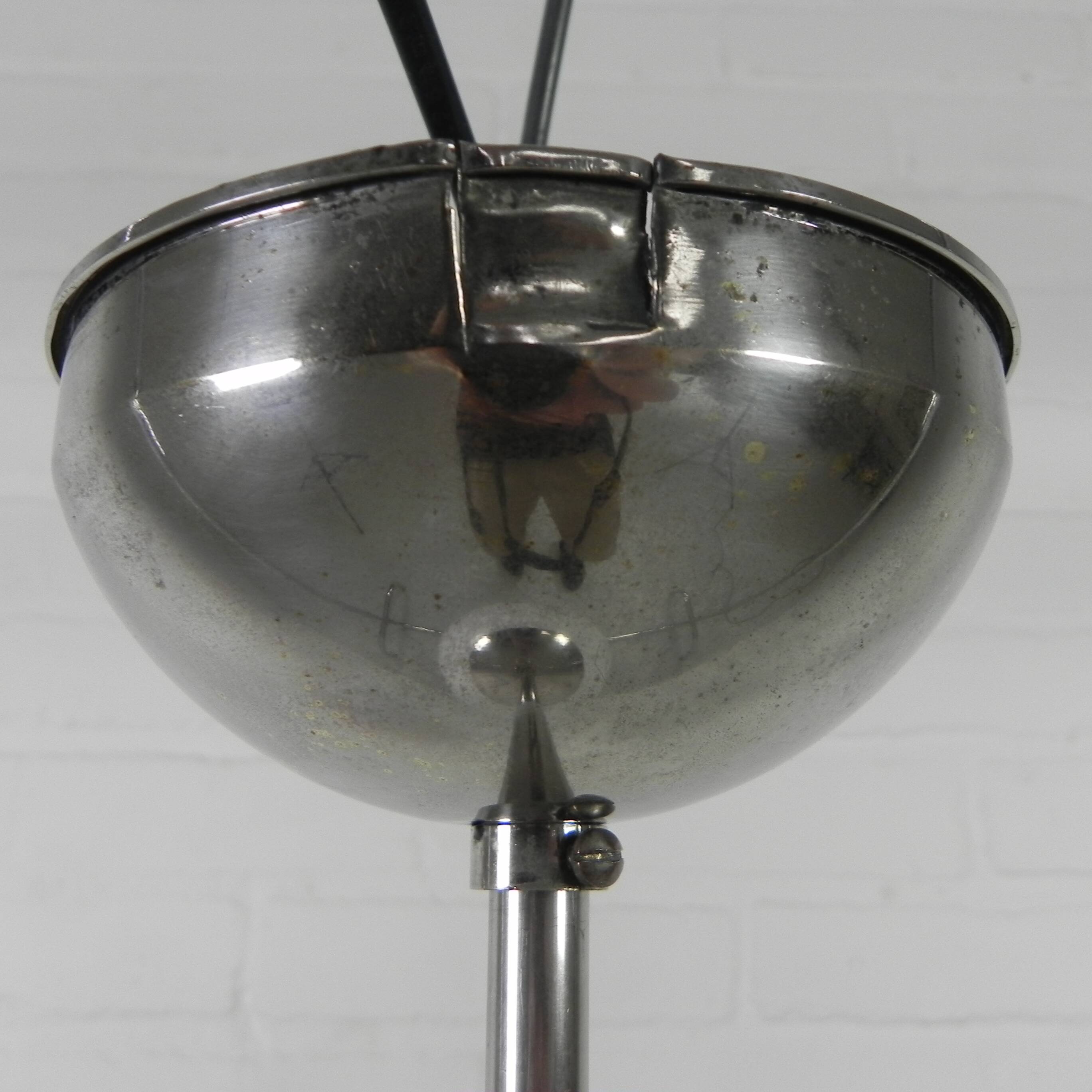 Old school lamp with large glass ball in opal glass, 1930s